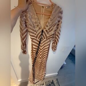 NWT Fashion Nova sequins v neck dress